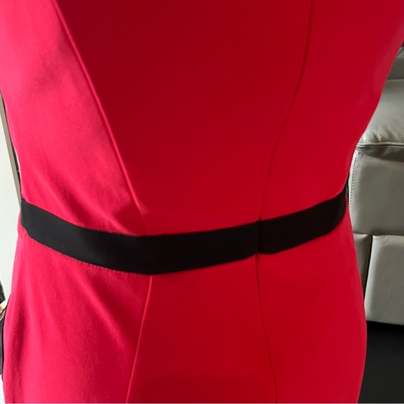 Joseph Ribkoff Red Cap Sleeve Dress Sz 6 - Picture 5 of 9